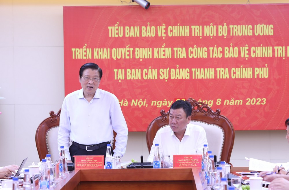 Kiểm tra công tác bảo vệ chính trị nội bộ tại Ban cán sự đảng Thanh tra Chính phủ