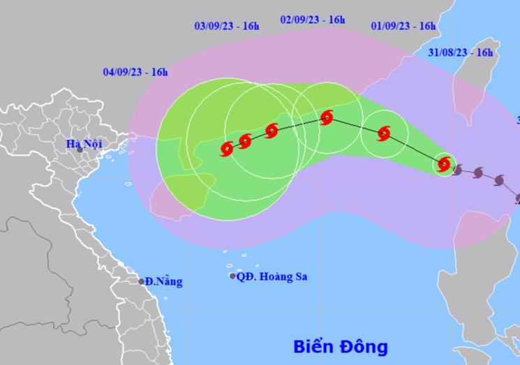 Bão Saola vào Biển Đông, trở thành cơn bão số 3