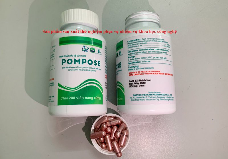 Sản xuất viên nang uống từ phế phẩm bưởi non hỗ trợ điều trị rối loạn lipid máu và giảm béo phì