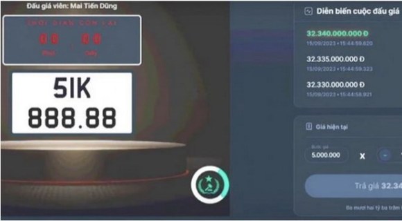 36 biển số ô tô đẹp sẽ được đấu giá trong ngày 21 và 22 9