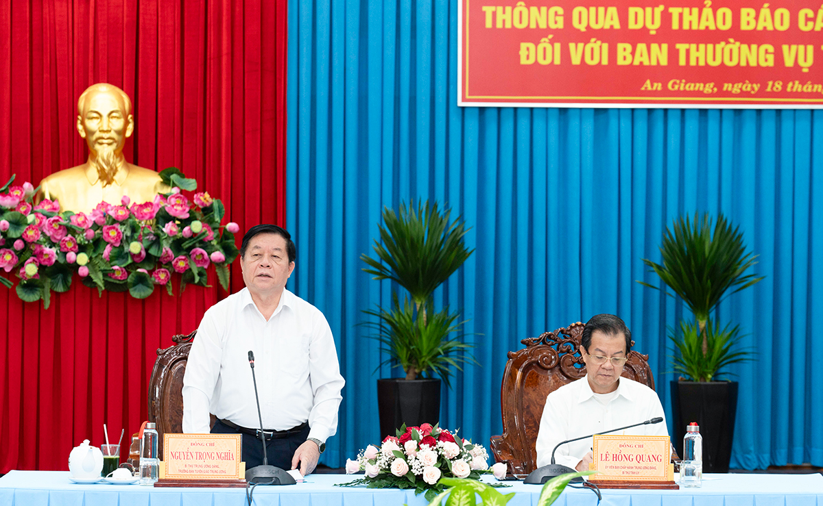 Thông qua dự thảo báo cáo kết quả kiểm tra đối với Ban Thường vụ Tỉnh ủy An Giang