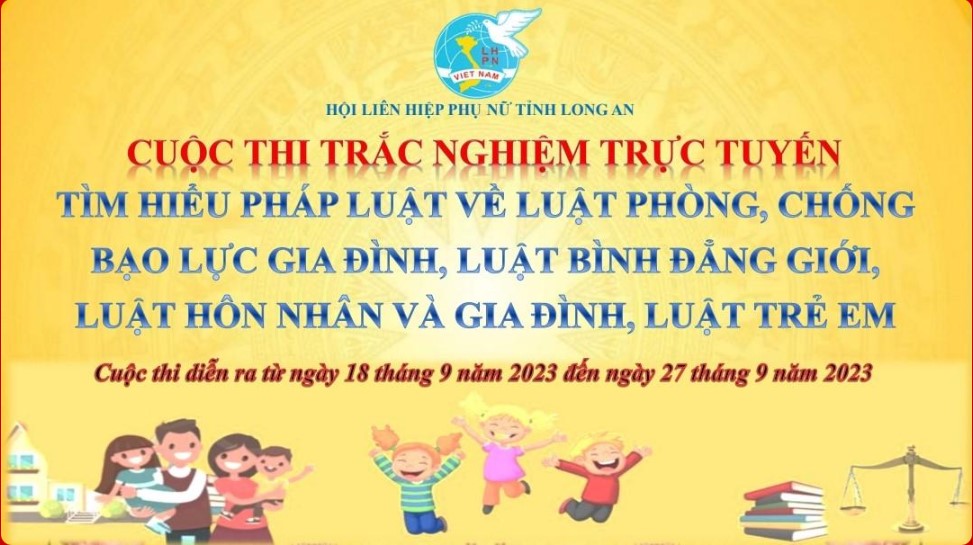 Long An Tổ chức thi trắc nghiệm trực tuyến về Bình đẳng giới, gia đình và trẻ em
