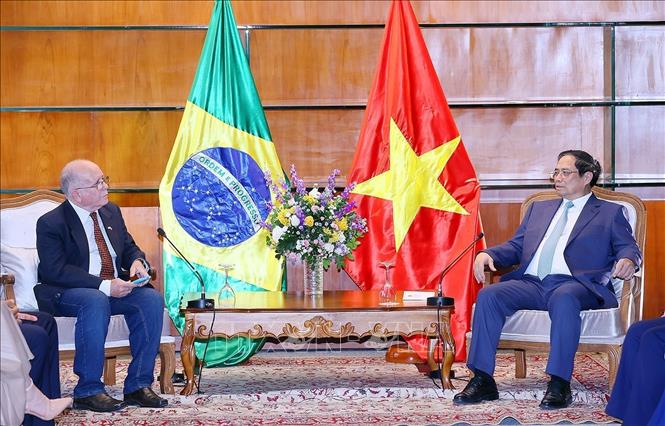 Thủ tướng Phạm Minh Chính tiếp Lãnh đạo Hội Hữu nghị Brazil - Việt Nam