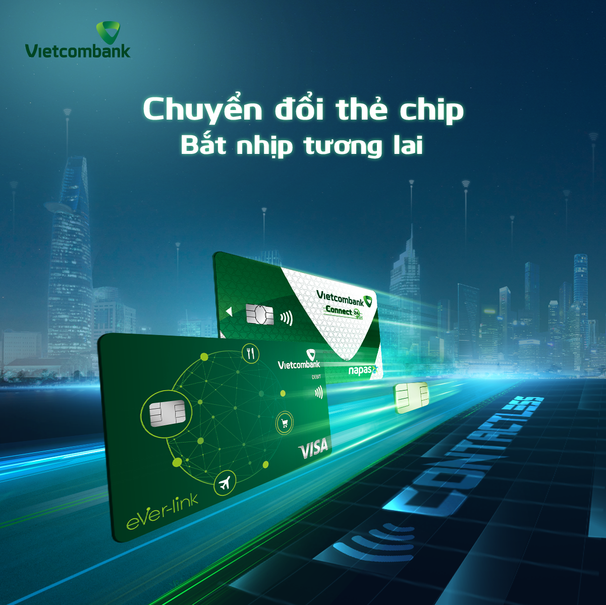 Vietcombank chip contactless – Chìa khoá mở ra sự tiện lợi trong xu hướng sống số