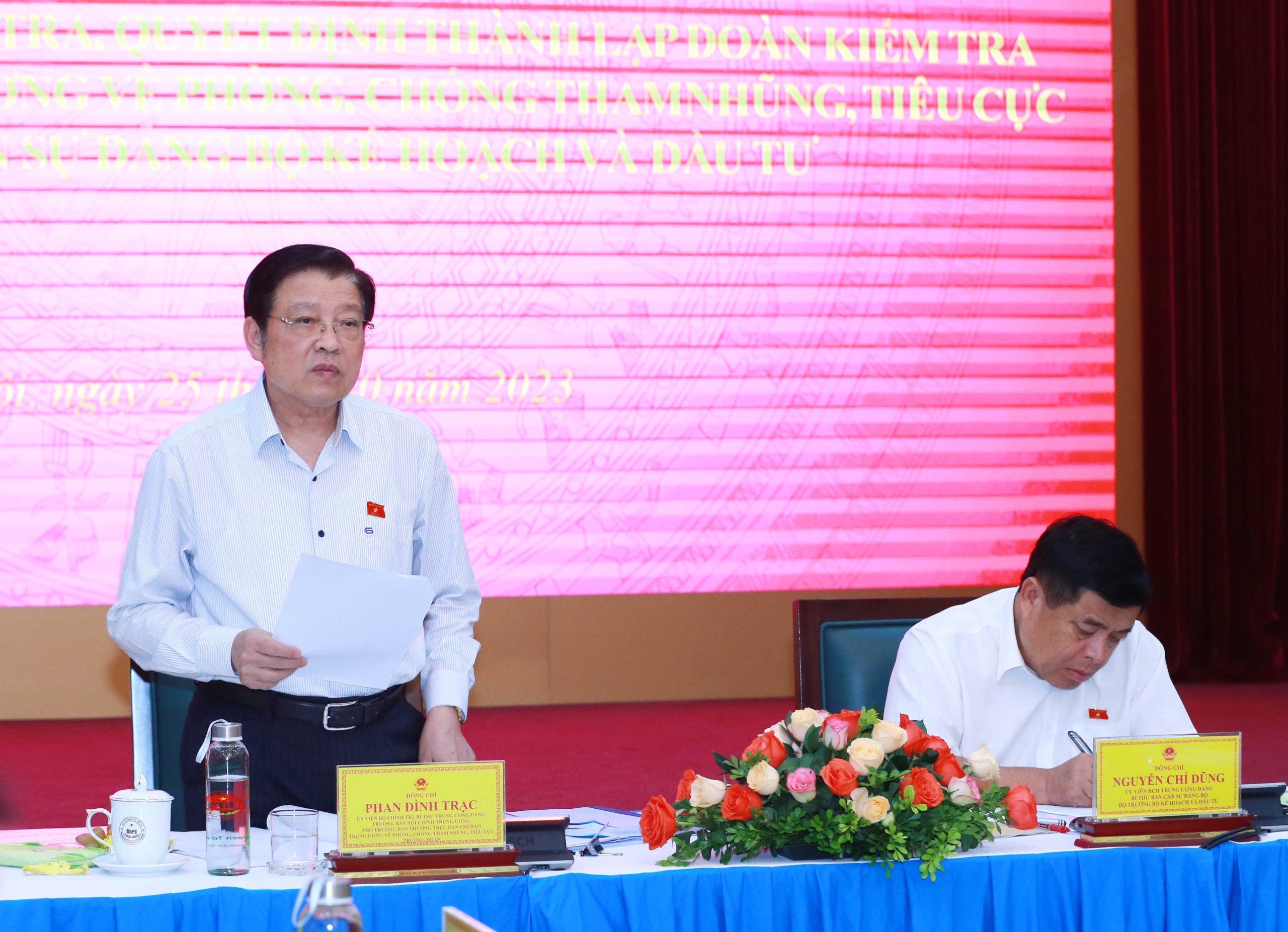 Kiểm tra việc thể chế hóa phòng, chống tham nhũng, tiêu cực tại Bộ Kế hoạch và Đầu tư