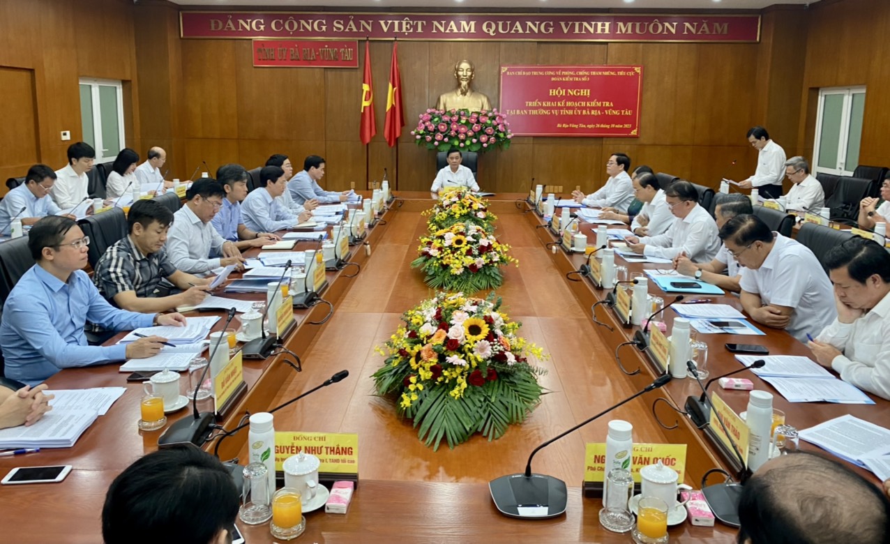Kiểm tra công tác phòng, chống tham nhũng, tiêu cực tại Bà Rịa - Vũng Tàu