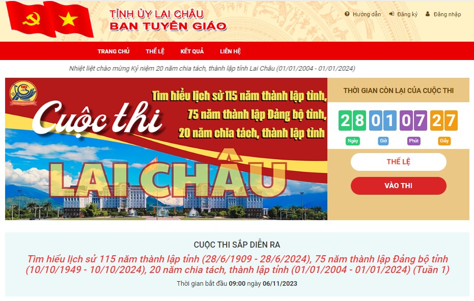 Lai Châu tổ chức thi trắc nghiệm tìm hiểu lịch sử 115 năm thành lập tỉnh