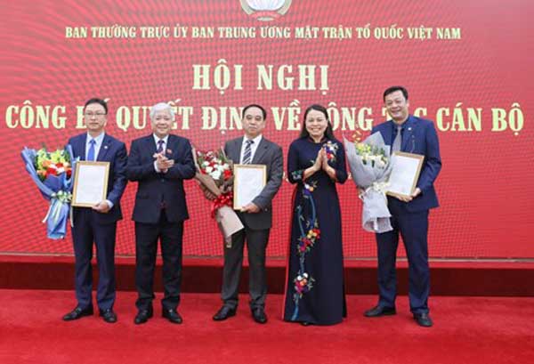 Ban Thường trực Ủy ban Trung ương MTTQ Việt Nam công bố quyết định về công tác cán bộ