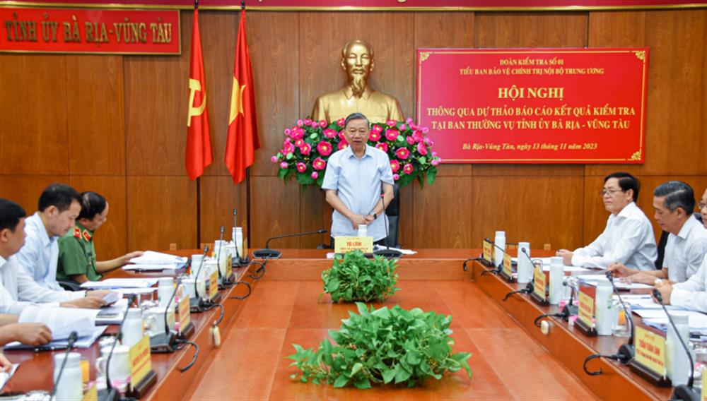 Kiểm tra công tác bảo vệ chính trị nội bộ tại Bà Rịa-Vũng Tàu