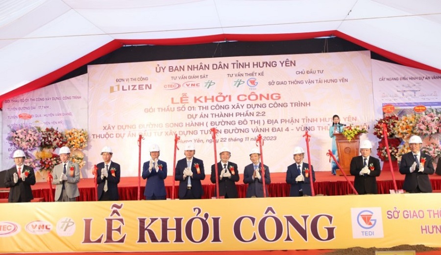Hưng Yên Khởi công gói thầu số 1 Dự án đường Vành đai 4 - Vùng Thủ đô Hà Nội