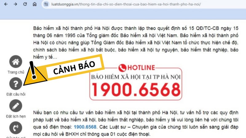 Cảnh báo đường dây nóng mạo danh Bảo hiểm xã hội