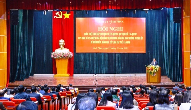Vĩnh Phúc Quán triệt, triển khai một số quy định mới của Bộ Chính trị
