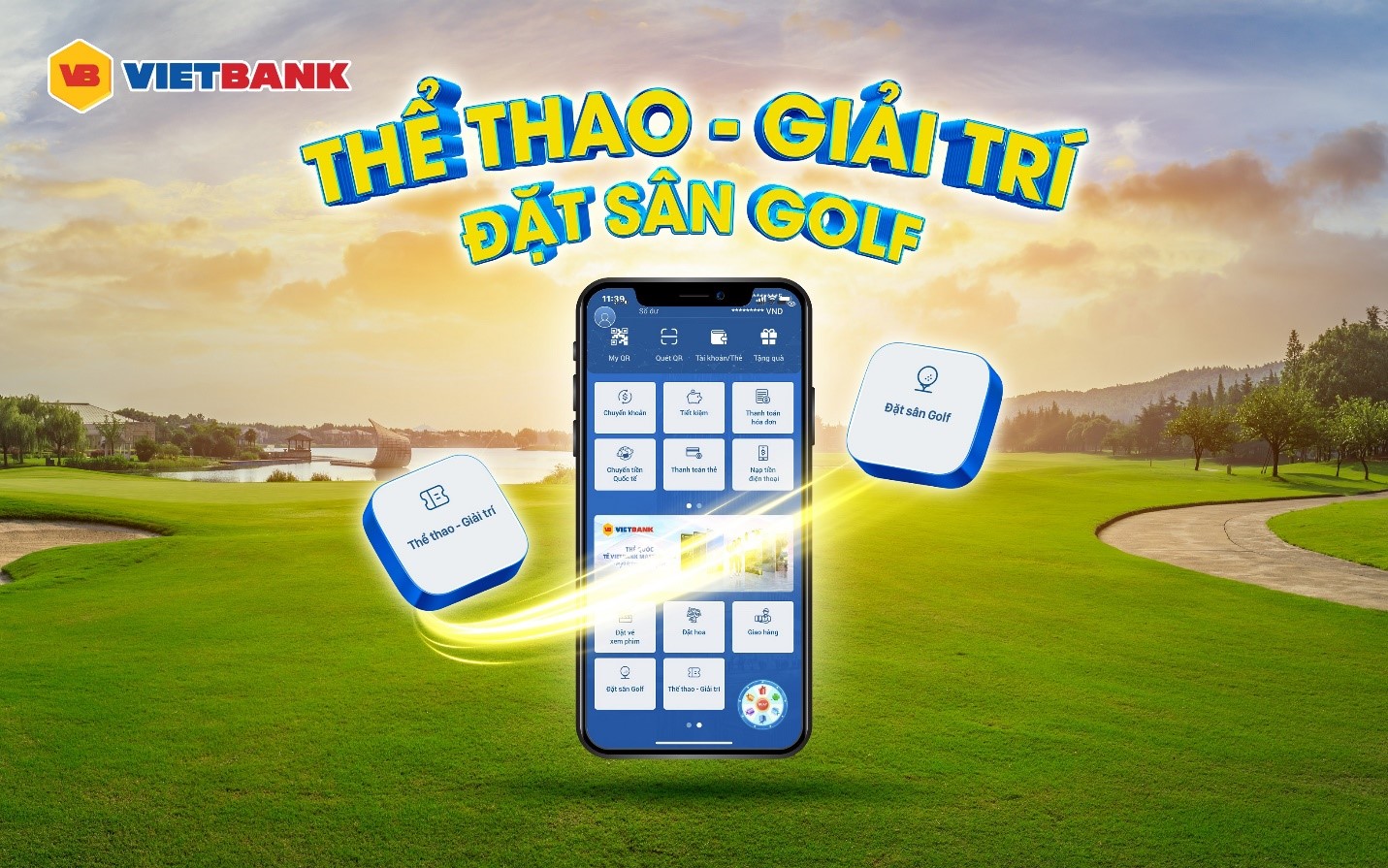 Trải nghiệm tính năng giải trí trên ứng dụng Vietbank Digital