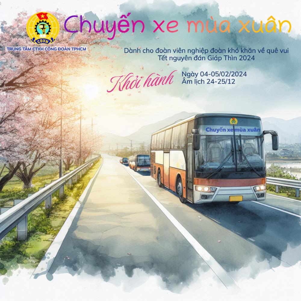 Tổ chức “Chuyến xe mùa xuân” đưa công nhân lao động về quê đón Tết