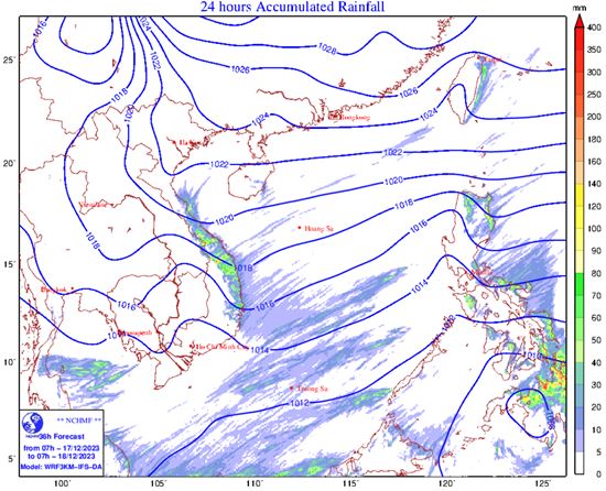 Dự báo Trung bộ có mưa lớn trong ngày 17 12 2023
