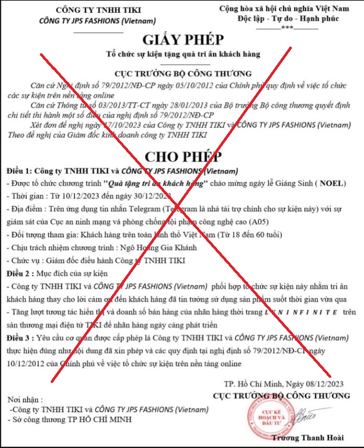 Cảnh báo văn bản giả mạo Cục Công nghiệp Bộ Công Thương