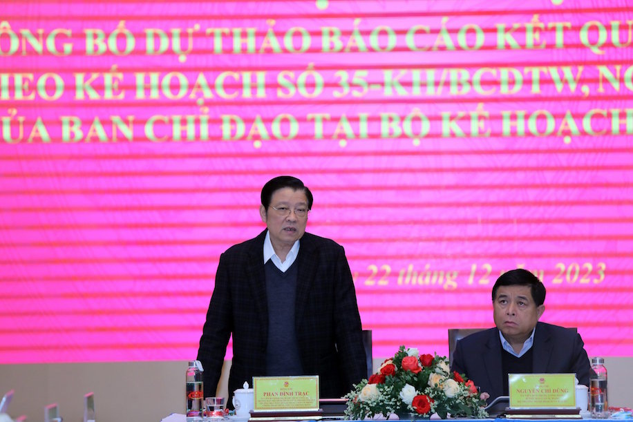 Công bố dự thảo báo cáo kết quả kiểm tra đối với Ban cán sự đảng Bộ Kế hoạch và Đầu tư