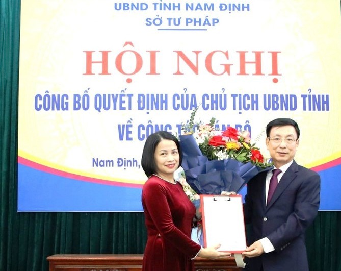 Bà Trần Thị Thúy Hiền được bổ nhiệm Giám đốc Sở Tư pháp tỉnh Nam Định
