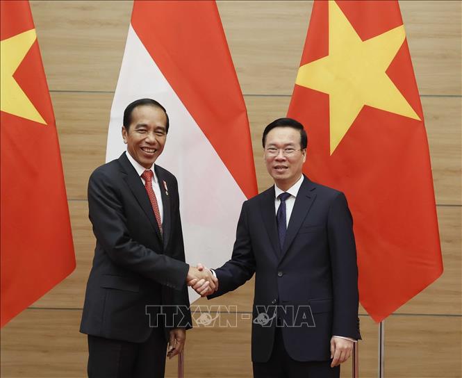 Chủ tịch nước Võ Văn Thưởng chủ trì chiêu đãi trọng thể Tổng thống Indonesia