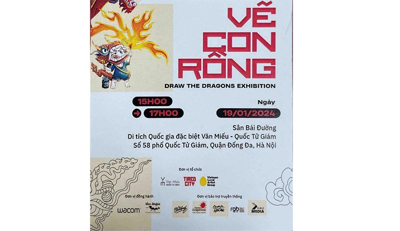 Triển lãm tranh “Vẽ con Rồng tại di tích Văn Miếu - Quốc Tử Giám