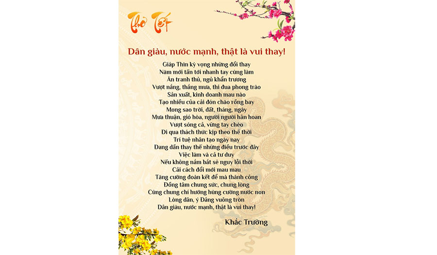 Dân giàu, nước mạnh, thật là vui thay