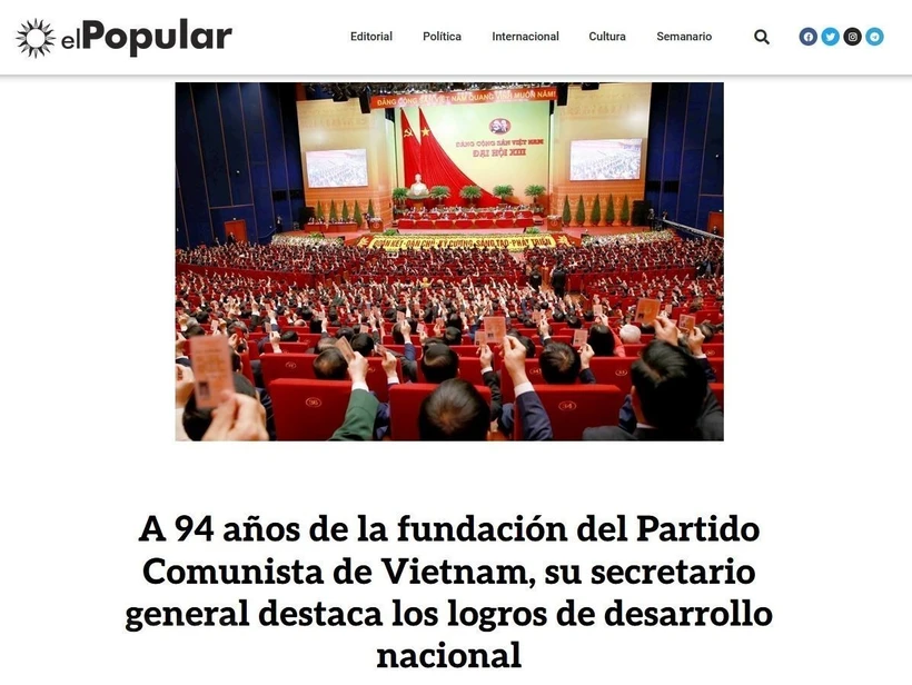 Báo Uruguay đăng phát biểu của Tổng Bí thư Nguyễn Phú Trọng