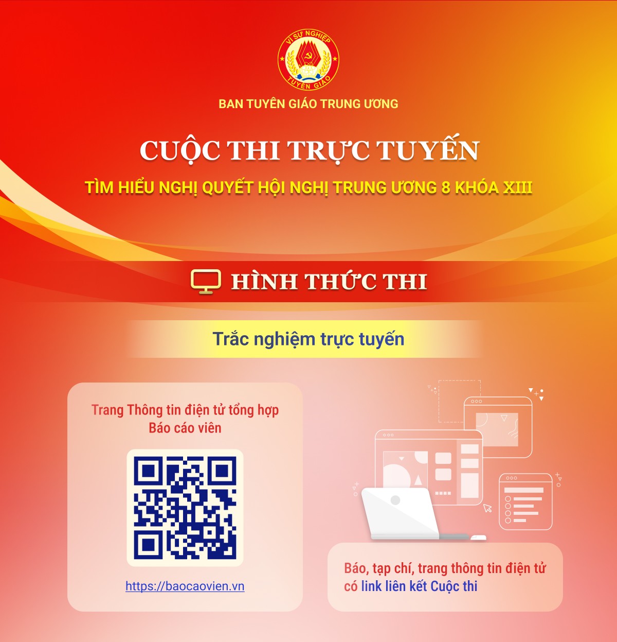 Đang diễn ra cuộc thi trực tuyến tìm hiểu Nghị quyết Hội nghị Trung ương 8 khóa XIII