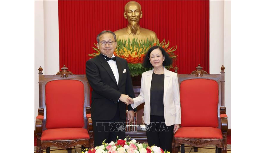 Thường trực Ban Bí thư Trương Thị Mai tiếp Đại sứ Nhật Bản Yamada Takio