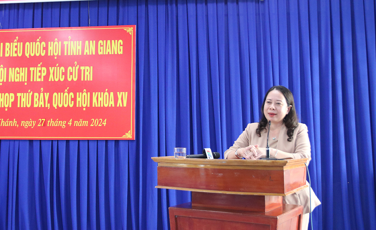 Quyền Chủ tịch nước Võ Thị Ánh Xuân tiếp xúc cử tri tại tỉnh An Giang