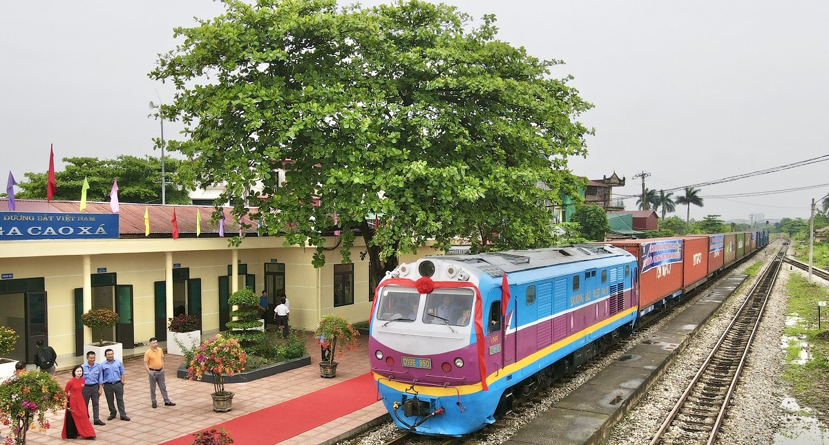 Ga Cao Xá vận chuyển chuyến hàng liên vận quốc tế đầu tiên