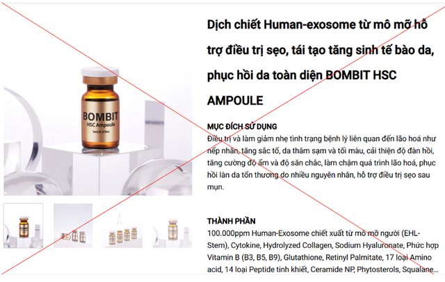 TP HCM Nhiều cơ sở quảng cáo sản phẩm tế bào gốc chưa được cấp phép