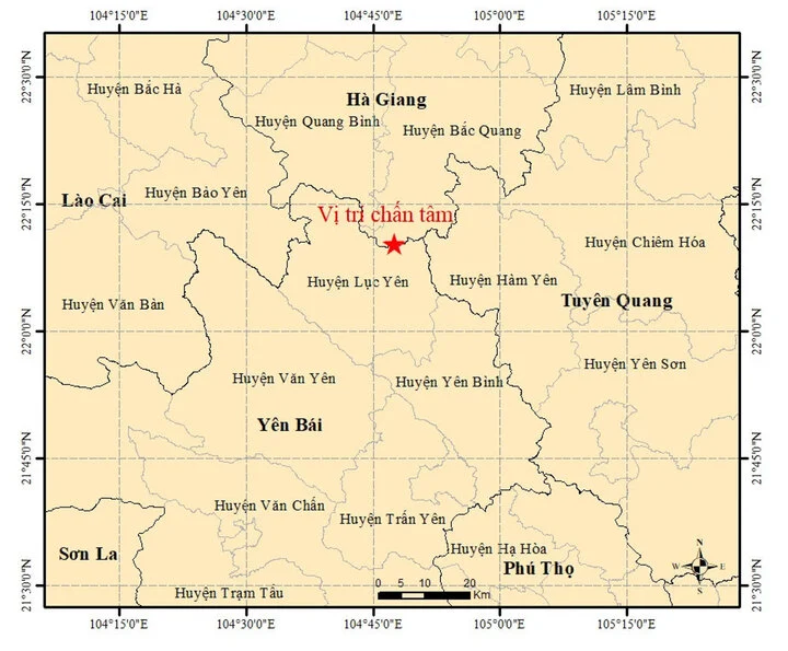 Yên Bái Động đất 3,5 độ tại huyện Lục Yên