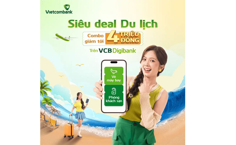 Combo ưu đãi vé máy bay - khách sạn trên VCB Digibank