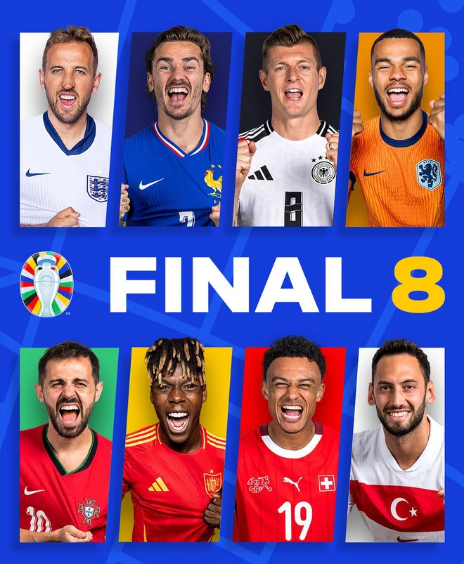 Xác định 4 cặp tứ kết EURO 2024