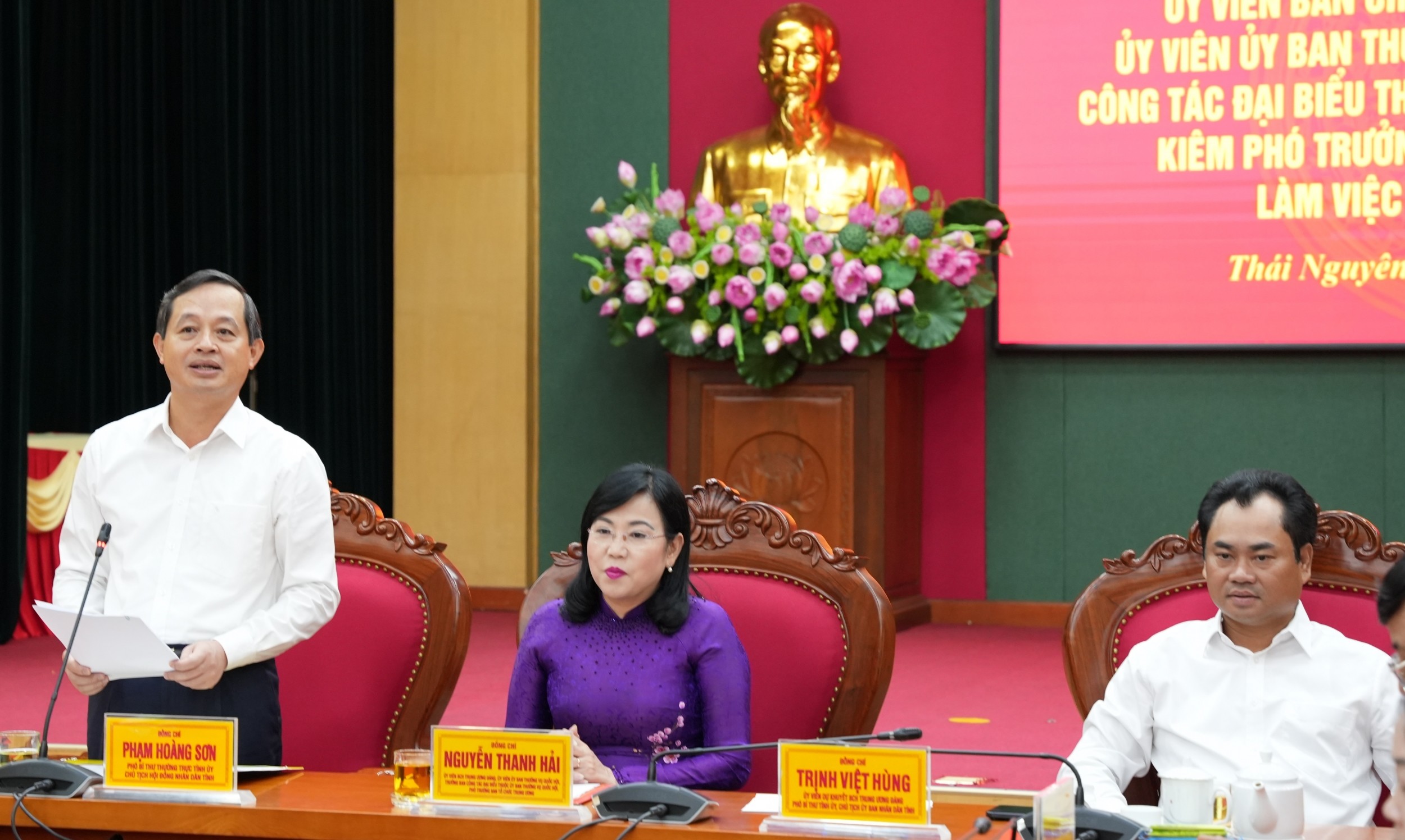 Nguyên Bí thư Tỉnh uỷ Nguyễn Thanh Hải làm việc tại tỉnh Thái Nguyên