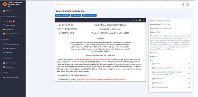 HĐND TP Hồ Chí Minh ứng dụng trí tuệ nhân tạo thẩm tra các dự thảo nghị quyết