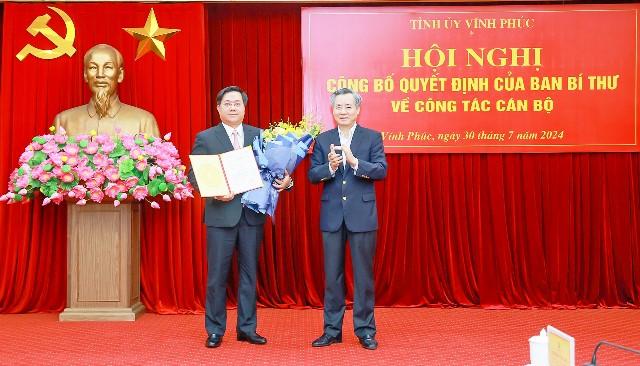 Ban Bí thư điều động, chỉ định Phó Bí thư Tỉnh ủy Vĩnh Phúc