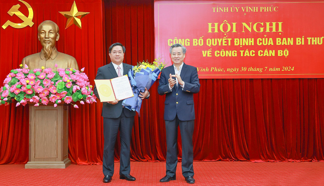 Đồng chí Trần Duy Đông được điều động giữ chức Phó Bí thư Tỉnh ủy Vĩnh Phúc