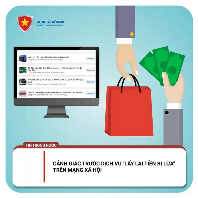 Cảnh báo thủ đoạn lừa đảo lấy lại tiền trên mạng xã hội