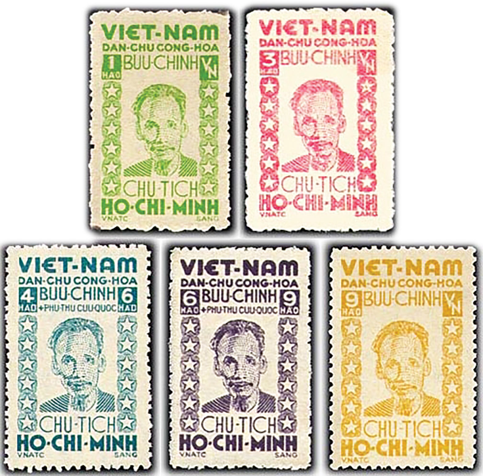 Bộ tem chính thức đầu tiên mang quốc hiệu Việt Nam