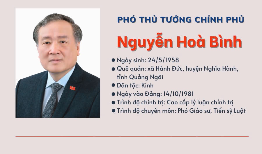 [Infographic] Phó Thủ tướng Chính phủ Nguyễn Hoà Bình