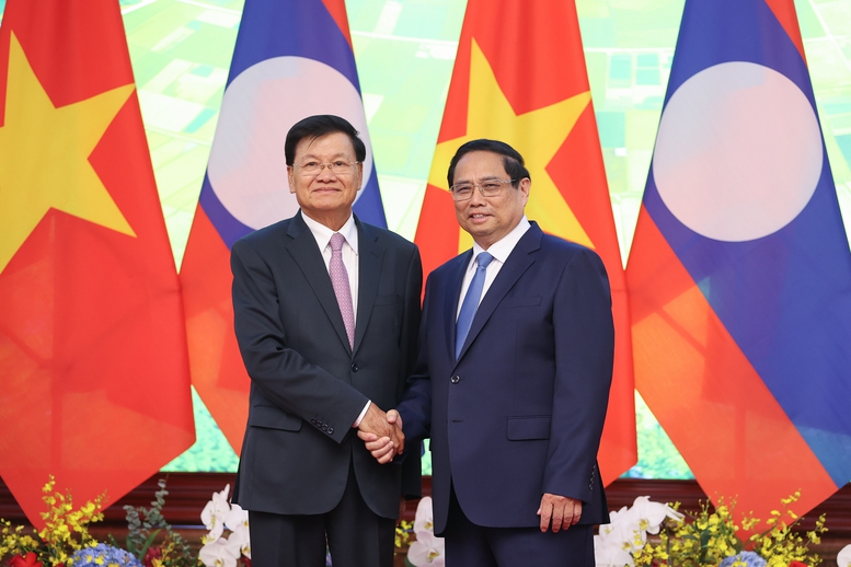 Thủ tướng Phạm Minh Chính hội kiến Tổng Bí thư, Chủ tịch nước Lào Thongloun Sisoulith