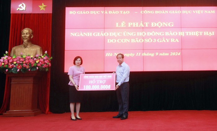 Phát động toàn ngành Giáo dục ủng hộ đồng bào bị thiệt hại do bão số 3