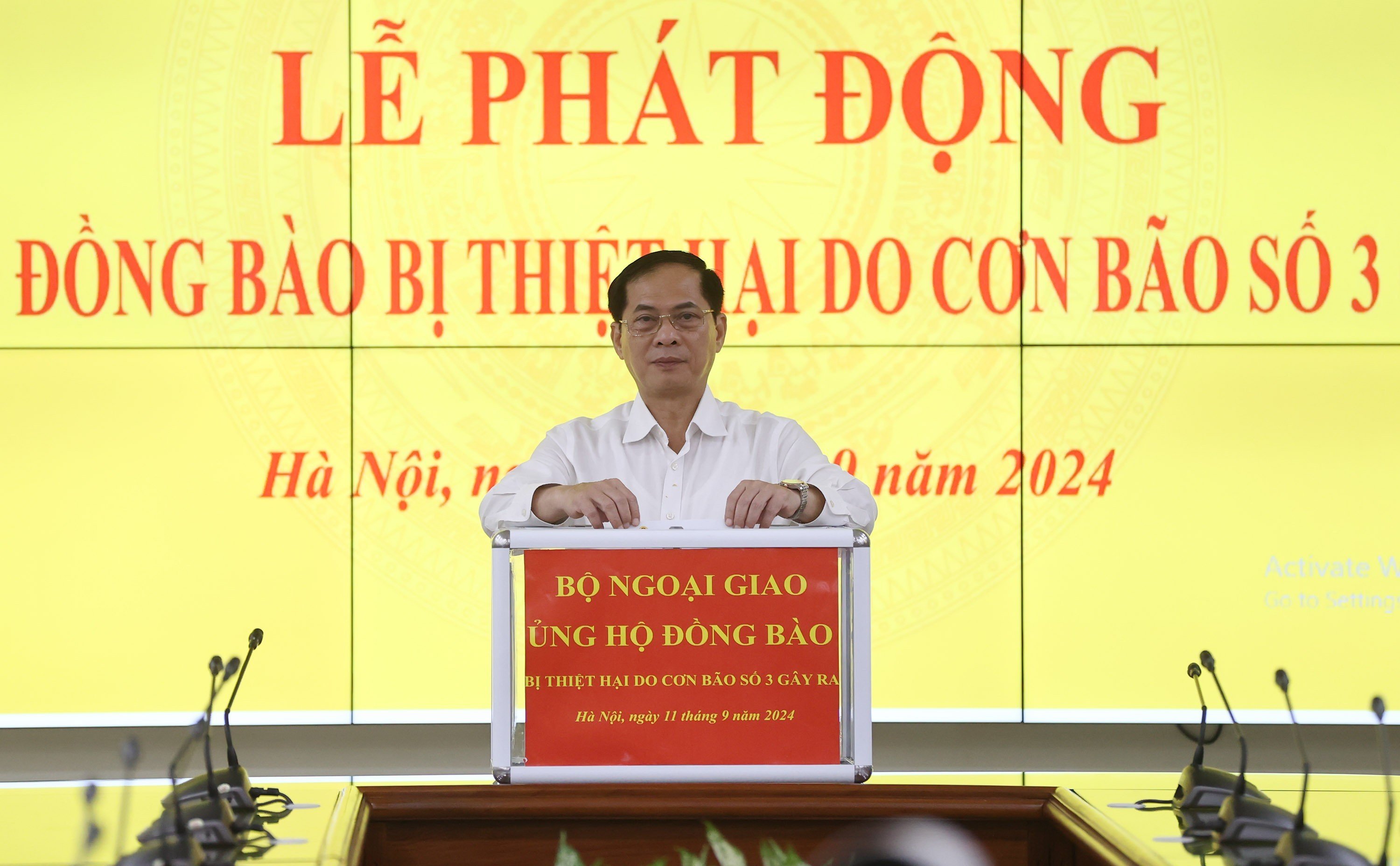 Bộ Ngoại giao phát động ủng hộ đồng bào bị thiệt hại do cơn bão số 3 gây ra