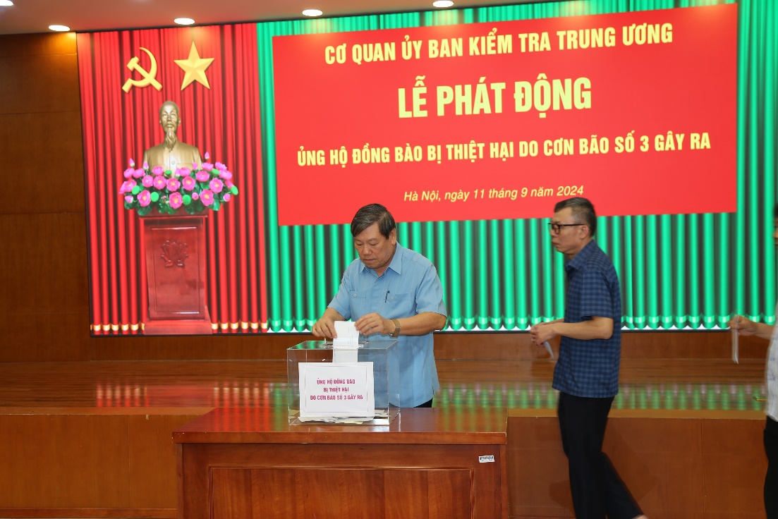 Cơ quan UBKT Trung ương phát động ủng hộ đồng bào khắc phục hậu quả cơn bão số 3