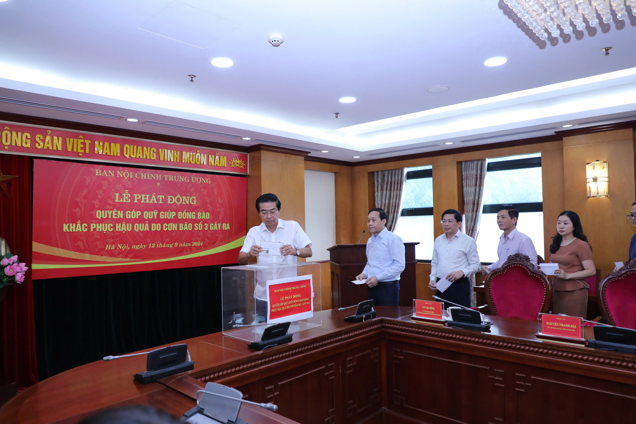 Ban Nội chính Trung ương phát động ủng hộ đồng bào bị thiệt hại do cơn bão số 3 gây ra