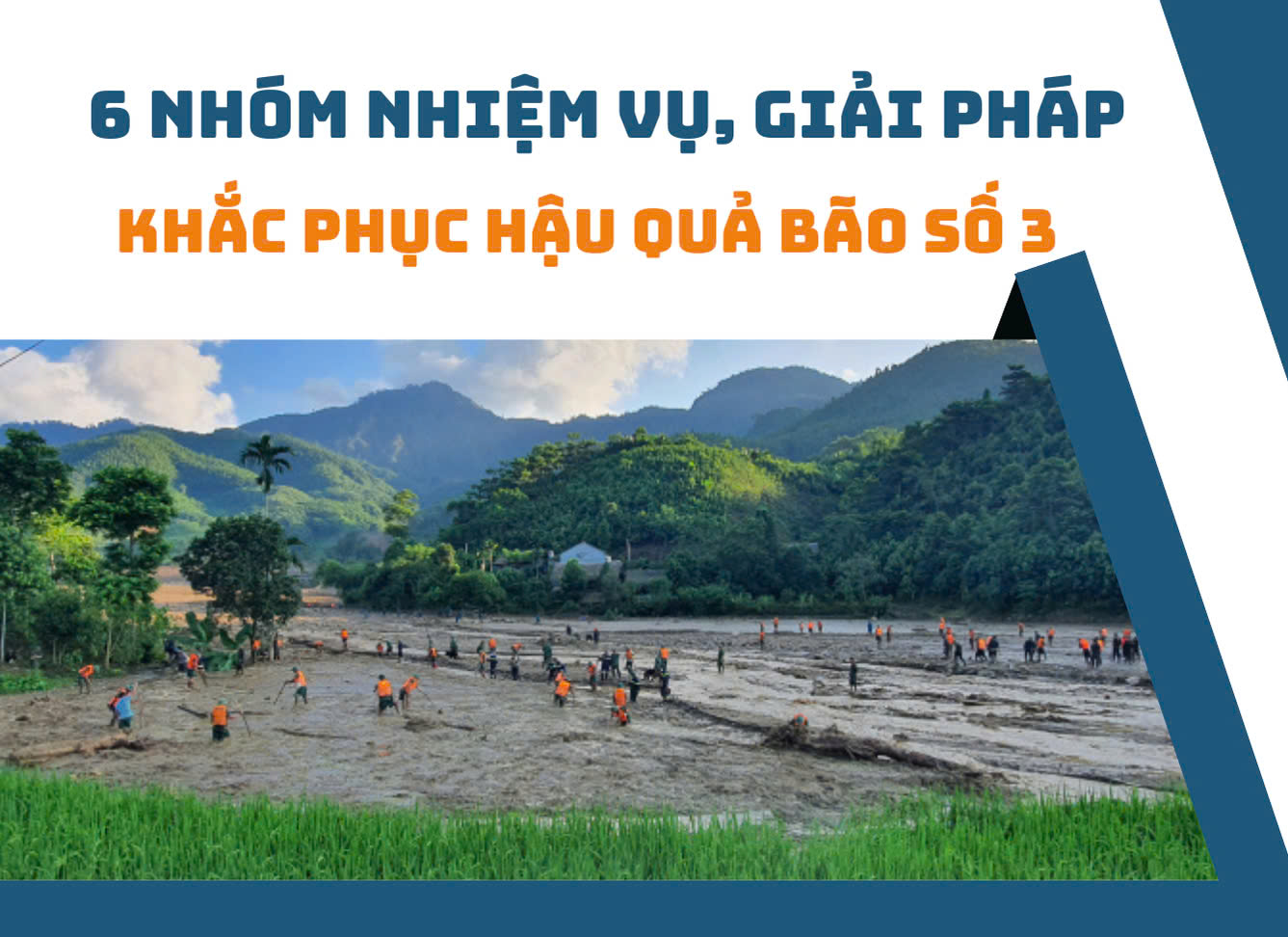 [Infographic] 6 nhóm nhiệm vụ, giải pháp khắc phục hậu quả bão số 3