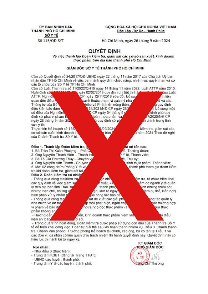 Cảnh giác với thủ đoạn giả mạo Thanh tra Sở Y tế TP Hồ Chí Minh để lừa đảo