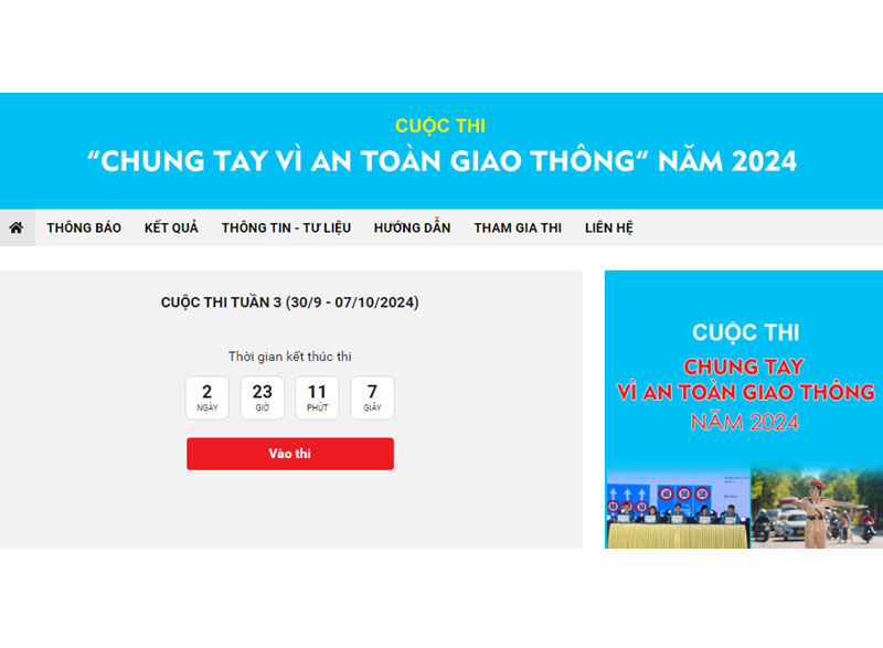 Hơn 108 nghìn lượt thi “Chung tay vì an toàn giao thông” tuần 3
