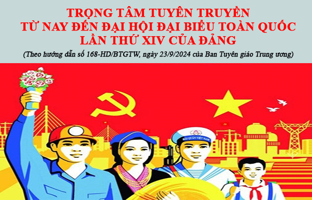 Trọng tâm tuyên truyền từ nay đến Đại hội đại biểu toàn quốc lần thứ XIV của Đảng